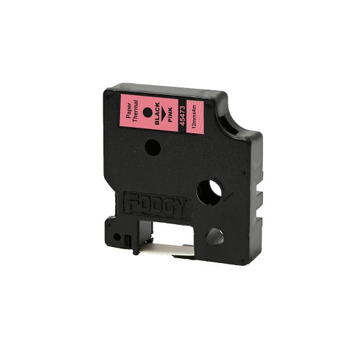 Foogy Dymo D1 Kagıt Pembe Cizgi Desen Şerit 12 mm x 7 mt 45473