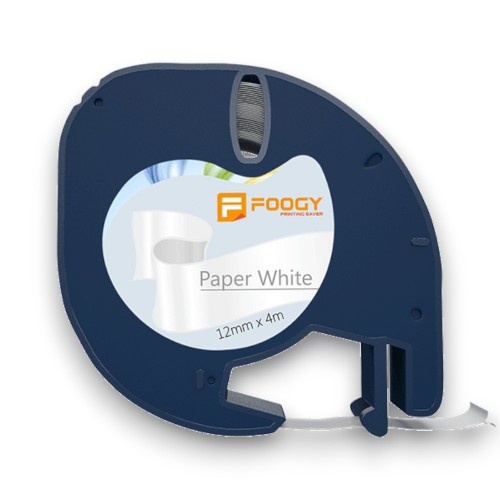 Ecotag Dymo Letratag Beyaz Kagıt Serit Etiket - 12 mm x 4 m - 56421