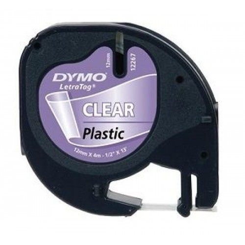 DYMO LetraTag Plastik Şerit ( 12 mm X 4 mt ) , Şeffaf (12268)
