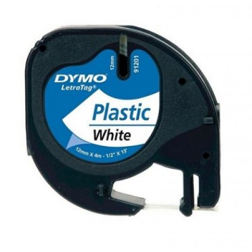 DYMO LetraTag Plastik Şerit ( 12 mm X 4 mt ) , Beyaz (59422 )