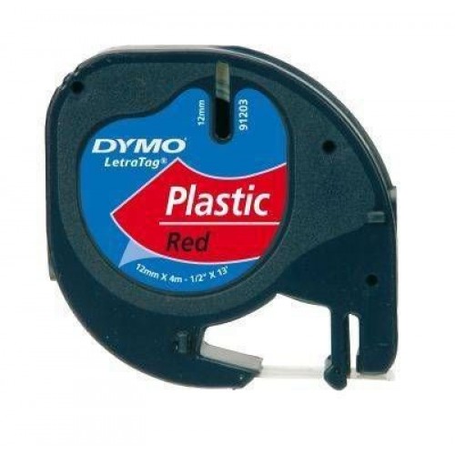 DYMO LetraTag Plastik Şerit ( 12 mm X 4 mt ) , Kırmızı (59424)