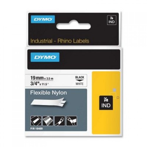 RhinoPRO Esnek Naylon Şerit 19mmx3,5m Beyaz/Siyah 