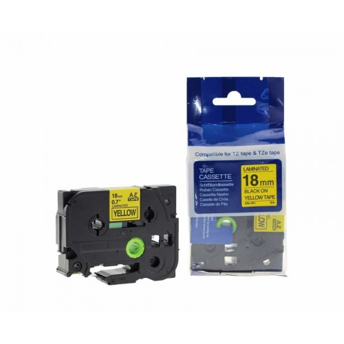 Brother TZ-tape 18 mm SARI ÜZERINE SIYAH