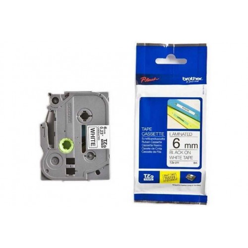 Brother TZ-tape 6mm SEFFAF ÜZERINE SIYAH